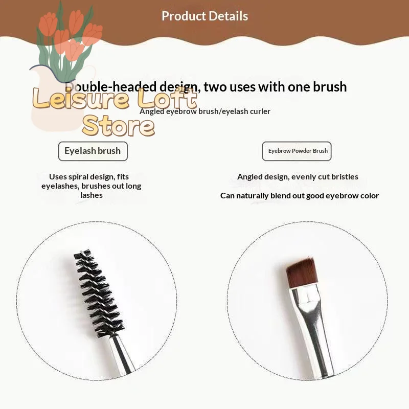 Dual Ended Multifunctional Makeup Brush Soft Bristles Eyelash Blade Eyeliner Eyebrow Brush for Women Professional Makeup