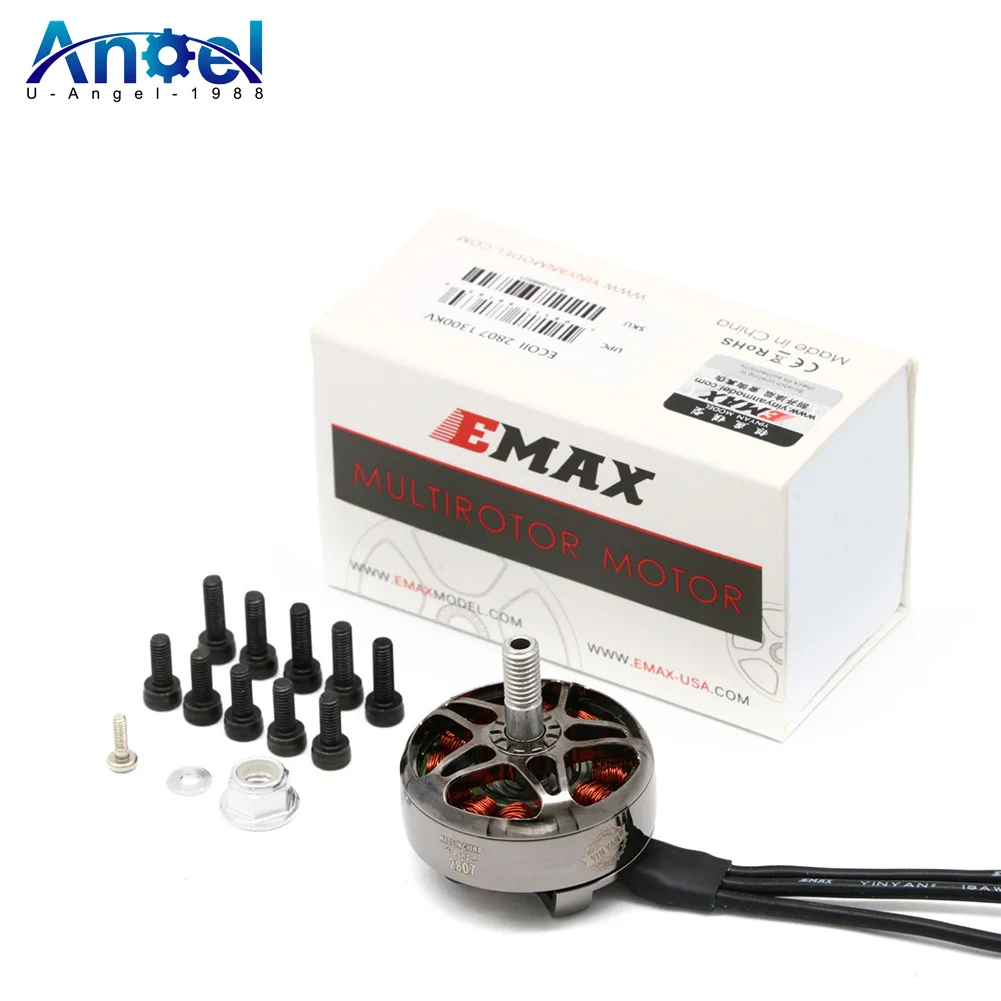 มอเตอร์ไร้แปรงถ่าน EMAX ECOII ซีรีส์ ECO II 2807 6S 1300KV 5S 1500KV 4S 1700KV จำนวน 4 ชิ้น สำหรับโดรนแข่ง FPV รุ่น DIY