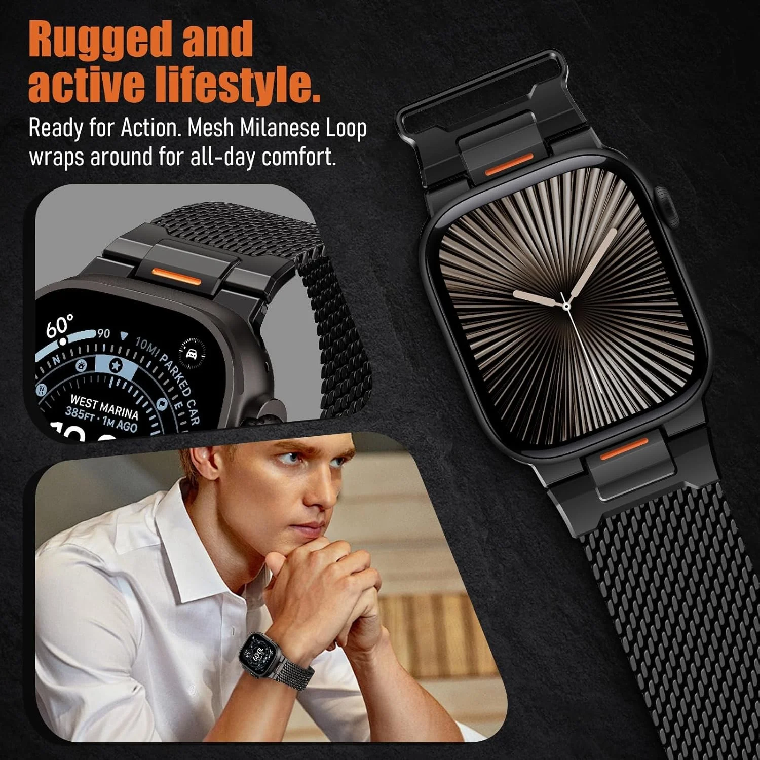 Milanese lus voor Apple Watch Ultra 2 band 49 mm 44 mm 45 mm 46 mm 42 mm 38 mm metalen armband Iwatch serie 11 10 9 8 7 6 5 Se 3 band