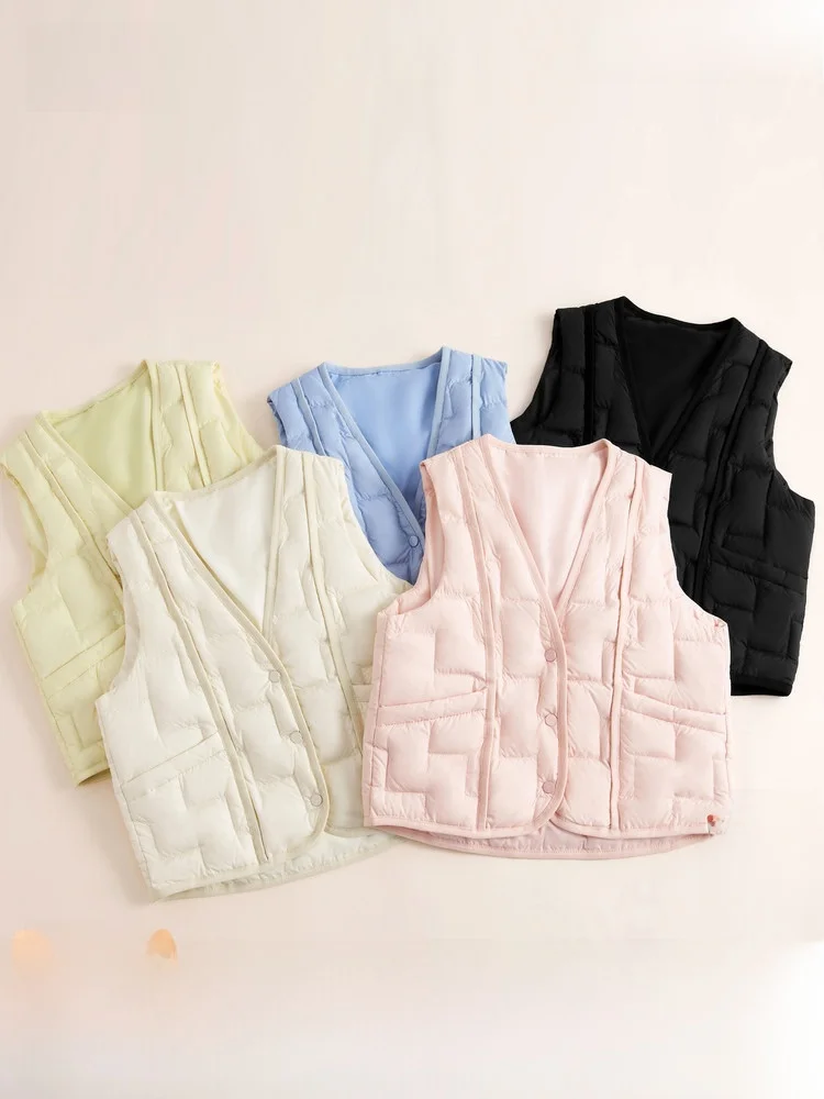 

Новая легкая пуховая жилетка Snow Fly Spring для детей: мягкая, теплая, комфортная, однотонная, из пуха ex Du