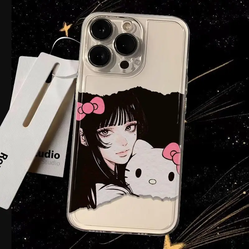 Anime Tomie Kawakamis Hello Kittys Phone Case For iPhone 16 15 14 13 12 11 Mini Pro Max X XR XSMax 6S 6 7 8 Plus SE20 Cover