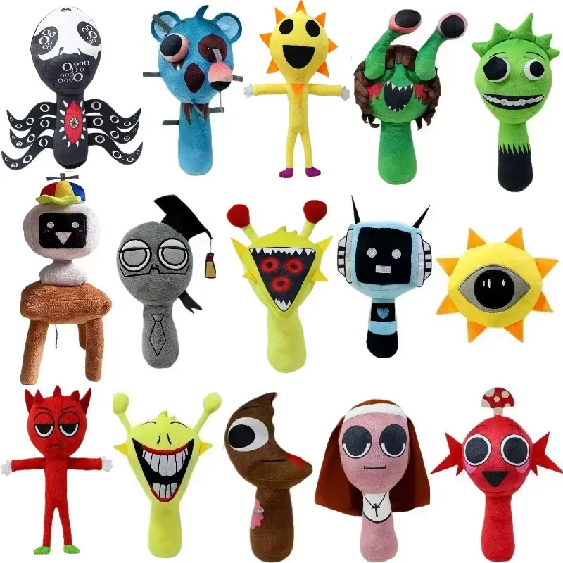 

1 Set Incredibox Sprunki Plushies Doll Sprunki Plush Toy Realistic Cute Soft Stuffed Animal Doll Pillows Gift for Kids Game Fans