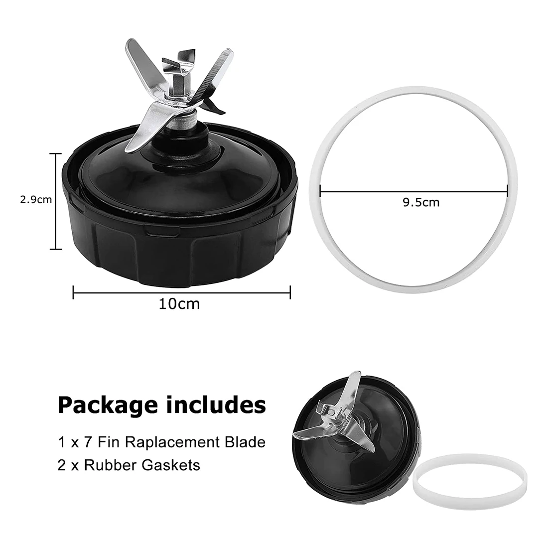 ¡Ventas! Piezas de licuadora de cuchillas para Nutri Ninja, repuesto de cuchillas extractoras de 7 aletas aptas para Auto IQ BL480 488W Mor, resistente, fácil de limpiar