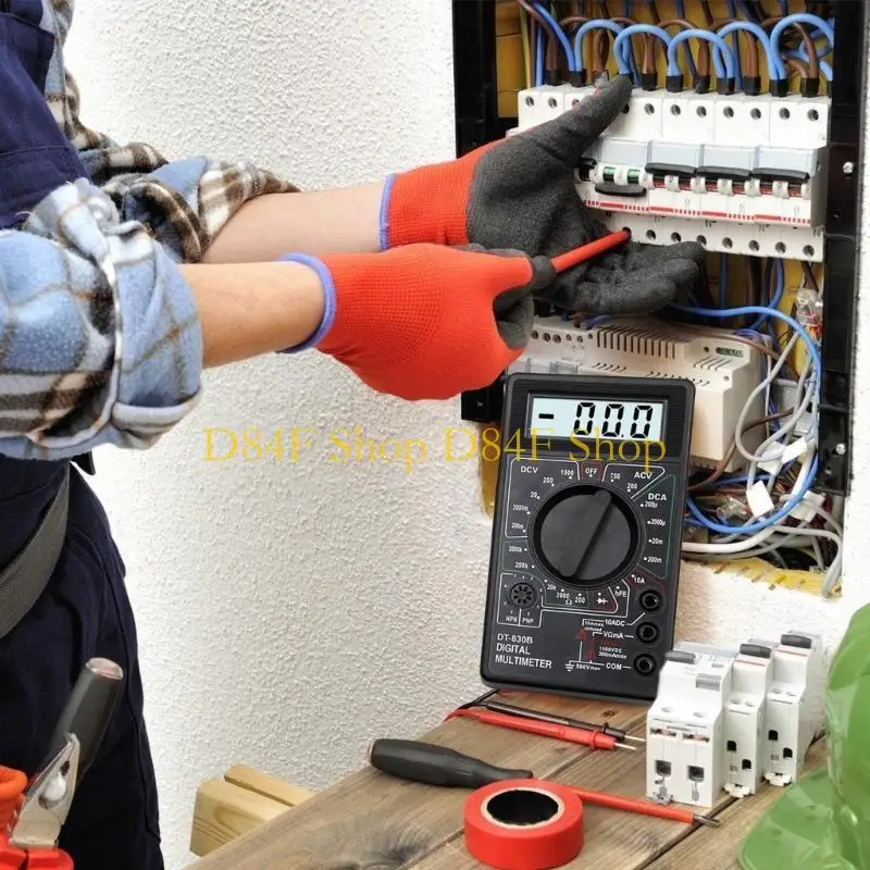 D84F Lightweight Digital Multimeter Clear LCD Display for DIY Projects & Field Work