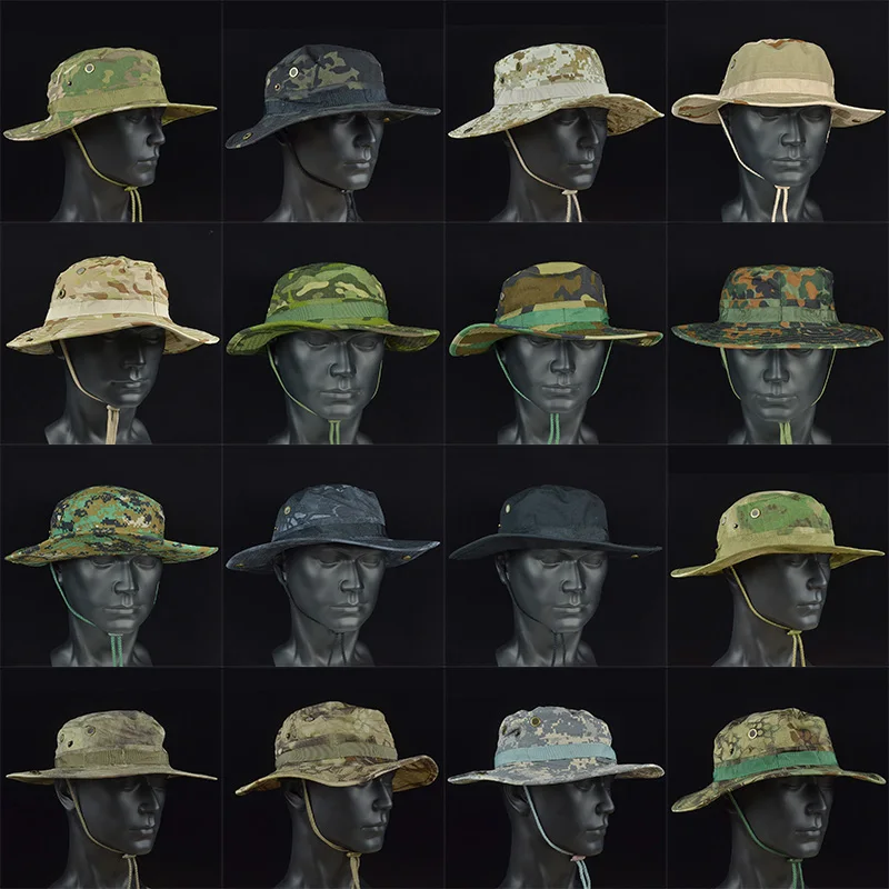 Mege Tactical Bonnie Hat Camouflage BDU6 Flectarn Bucket Hats Unisex Panama Outdoor Hiking Caps Men