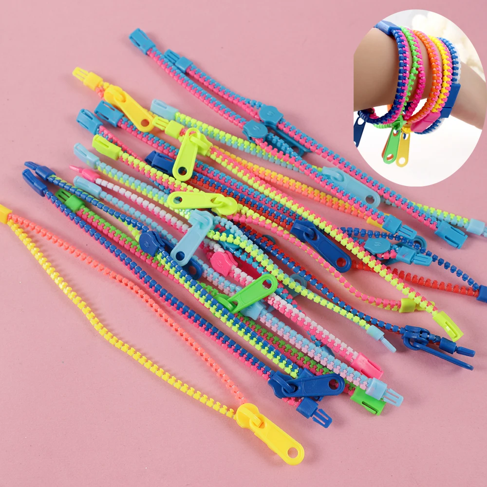 20Pcs Antistress Zipper Bracelet Autism Hand Sensory Fidget Toys Party Favors for Kids Birthday Baby Shower Goodie Bags Gift