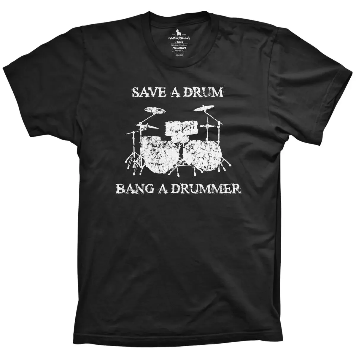 Save a drum bang a drummer tshirt funny percussion concert tee music shirt