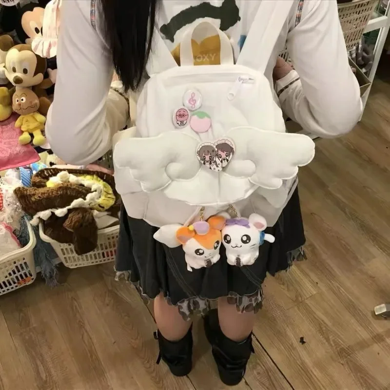 Angel Wing Backpack Bag Portable Lightweight Cute School Student Girls Shoulder Kawaii Travel Daypack Fashion Casual Teen Gift