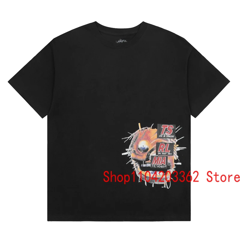 Streetwear Cactus Jack T-shirt Hip Hop Personality Spoof Pattern Art Letter Print Tops Rap Pop Utopia Tour Short Sleeve Unisex