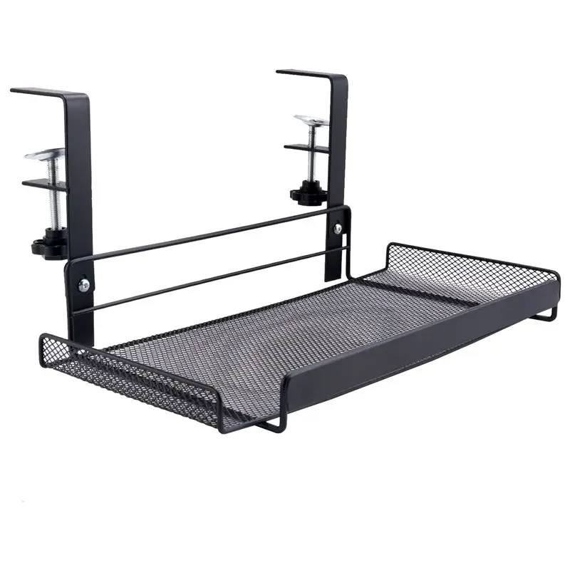 ABRI-Under Desk Cable Management Tray No Drill Desk Cable Organizers Wire Management Tray Cable Management Rack Storage Shelf