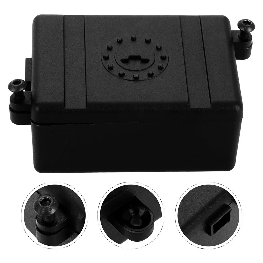 

2Pcs Rc Receiver Protector Case Box Black Plastic Waterproof Dustproof Receiver Box for 1:10 Rc Crawler Climbing Car Accessories