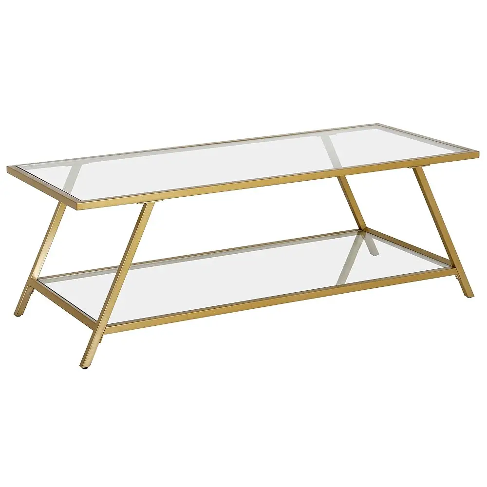 

Прямоугольный журнальный столик Yair шириной 48 дюймов из латуни