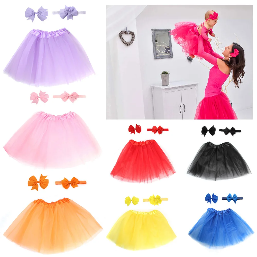 Baby Girls Tulle Tutu Bloomers Infant Newborn Diapers Cover 3pcs Short Skirts+Headband Set Girls Skirts Rainbow Baby Skirt