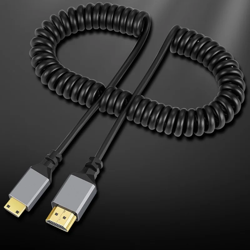 4K 60 Гц Micro Mini HDMI-совместимый кабель HDMI-удлинитель Гибкий спиральный кабель Разъем HDMI-кабель для ноутбука DVD PS4 5 Монитор ТВ