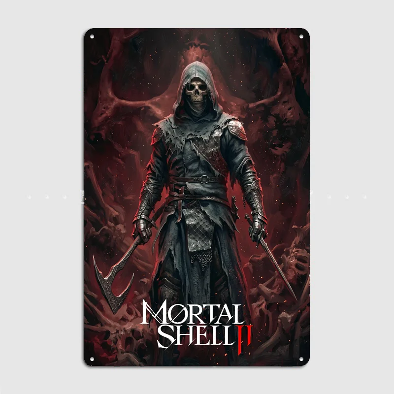 Mortal Shell 2 Dark Fantasy Poster Metal Posters Sign Bar Club Custom Bedroom Indoor Wall Decor Tin Room Decoration Home Decor