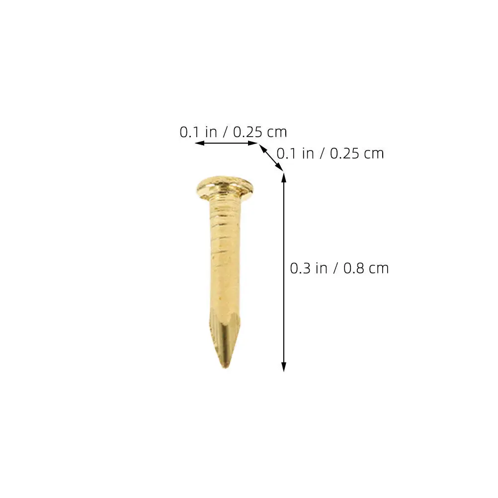 100Pcs Small Round Head Copper Nails for Hanging Photos Furniture Fixing DIY Woodworking Craft Projects Rustproof Strong Sharp