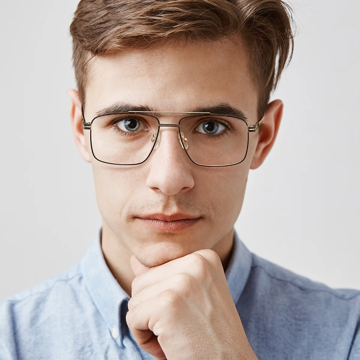 

Ultra-light Myopia Glasses Double Bridge Anti Blue Light Glasses Retro Men Designer Prescription Eyeglasses Frame for Man