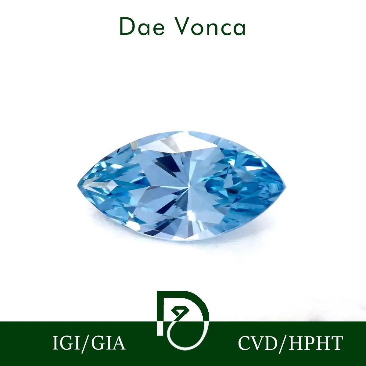 Blue Marquise Cut Lab Grown Diamond Fancy Vivid/Intense 0.5-3.0ct Artificial Diamond Loose Diamond For Ring Making