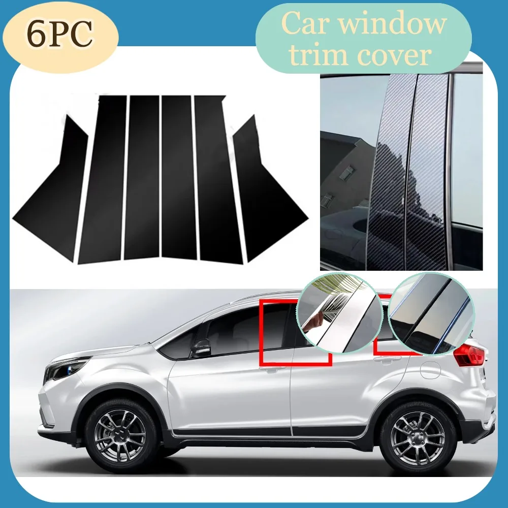 

Fit For Geely GX3 Pro 2020 2021-2024 Gloss Black Pillar Posts Silver Carbon Window Decor Door Side Mouliding Trim Cover