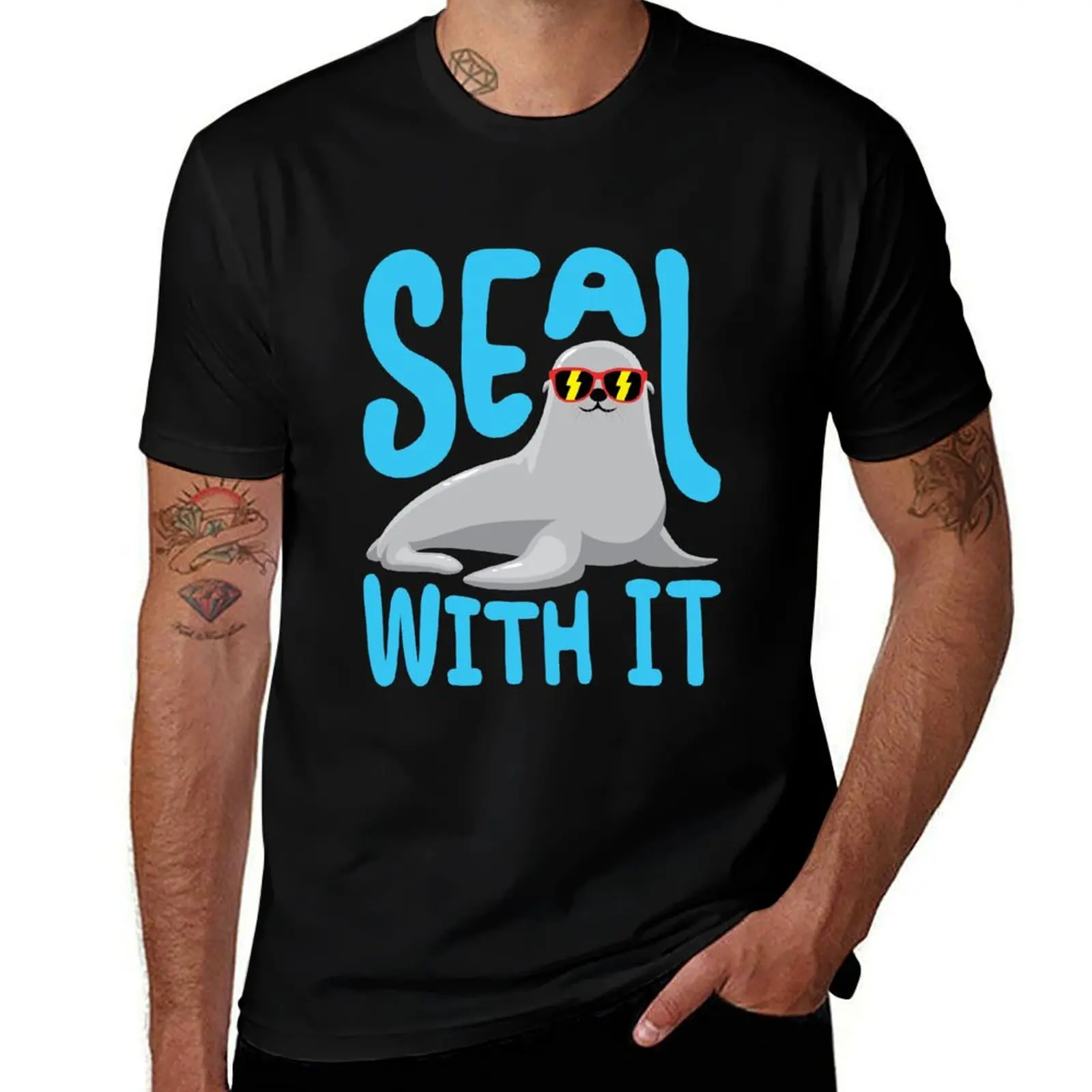 Seal With It Seals Sea Life T-Shirt Tough Fabric Work Tee T-Shirt