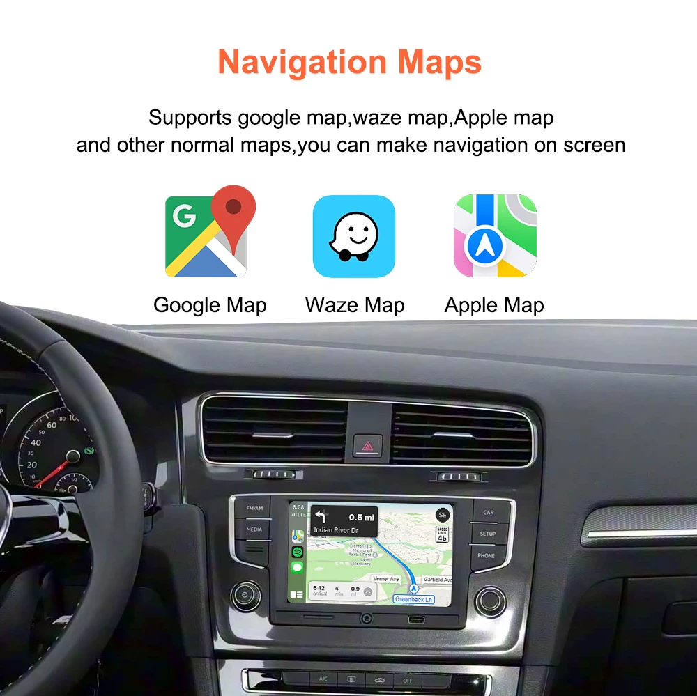 Bonroad Kabelloses Carplay Android Auto Modul Airplay AutoLink Mirror für VW Volkswagen MIB MIB2 Golf 7 Polo Passat B8 Tiguan Box – Detail 10