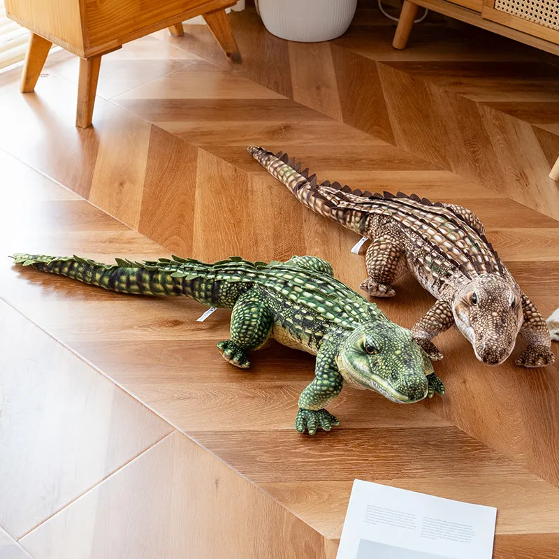 Simulação crocodilo pelúcia lance travesseiro brinquedo vida real animais de pelúcia jacaré plushies almofada realista brinquedos macios decoração para casa