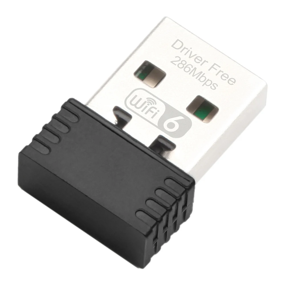 Adaptador USB para PC portátil, Mini Dongle Wi-Fi, Placa de rede sem fio, Driver livre, Windows 7, 10, 11, AX286, 802.11AX