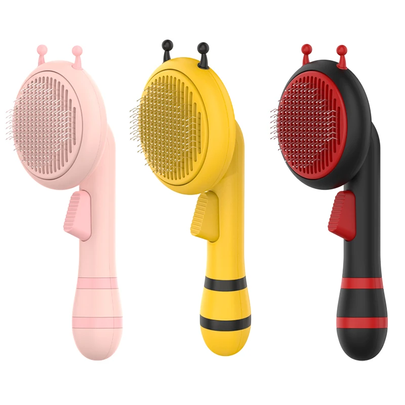 Bee Pets Self Cleaning Slicker Brush for Dog Cat Removes Hair Comb Undercoat Tangled Hair Massages Particle Beauty Products