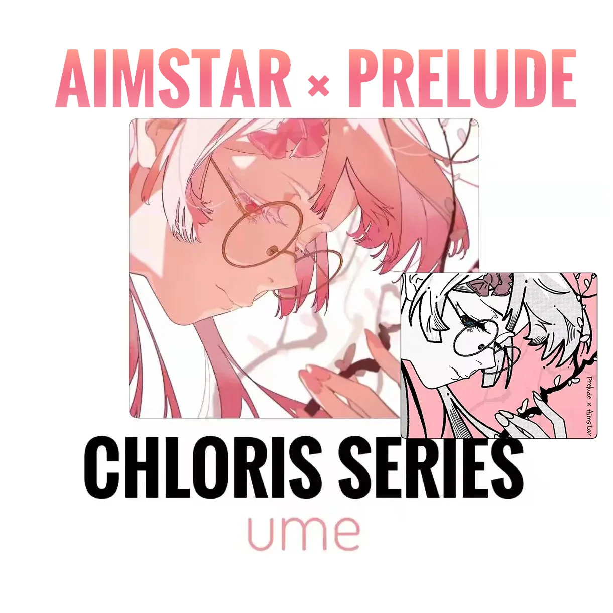 

Коврик для мыши Aimstar × Prelude с тонким шарниром и контролем, коврик для мыши Chloris, коврик для компьютерной мыши, серия для домашнего офиса, милая мультяшная серия