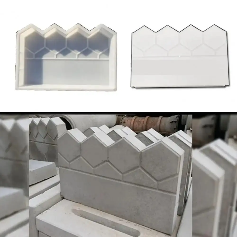 Plastic Garden Fence Cement Brick Mold DIY Reusable Brick Decorative Mold Antique Guardrail Bed Side Stone Model Patio
