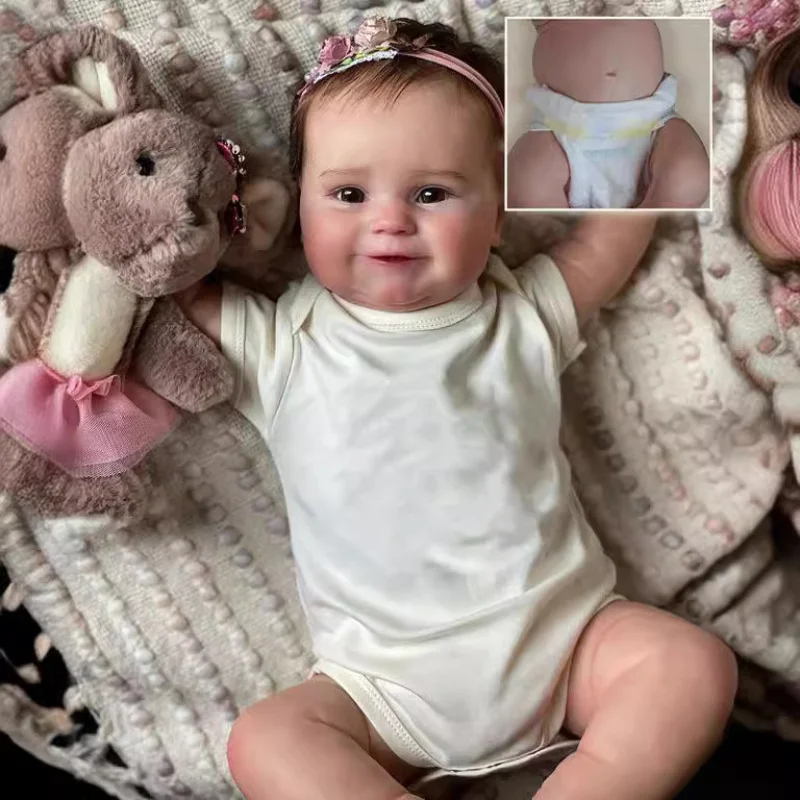 1PC Genuine 50cm Full Silicone Reborn Baby Doll Maddie Realistic Lifelike Collector Doll Therapeutic Gift for Adults Collectors