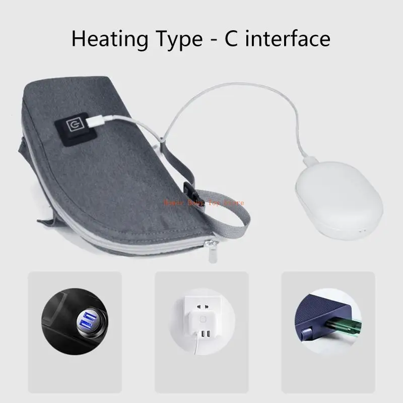 J0PF Scaldabiberon USB Scaldalatte da viaggio portatile Biberon con copertura calda Borsa termica per termostato isolante