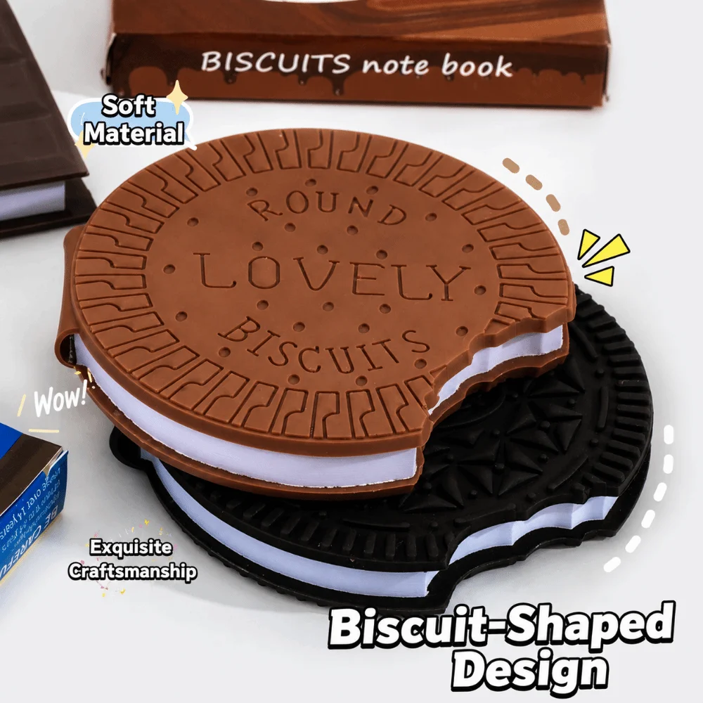 Multi-functional Chocolate/Cookie Shape Notebook with Scent Blank Inner Pagers Pocket Journal Cookie Shaped Notebook Gift
