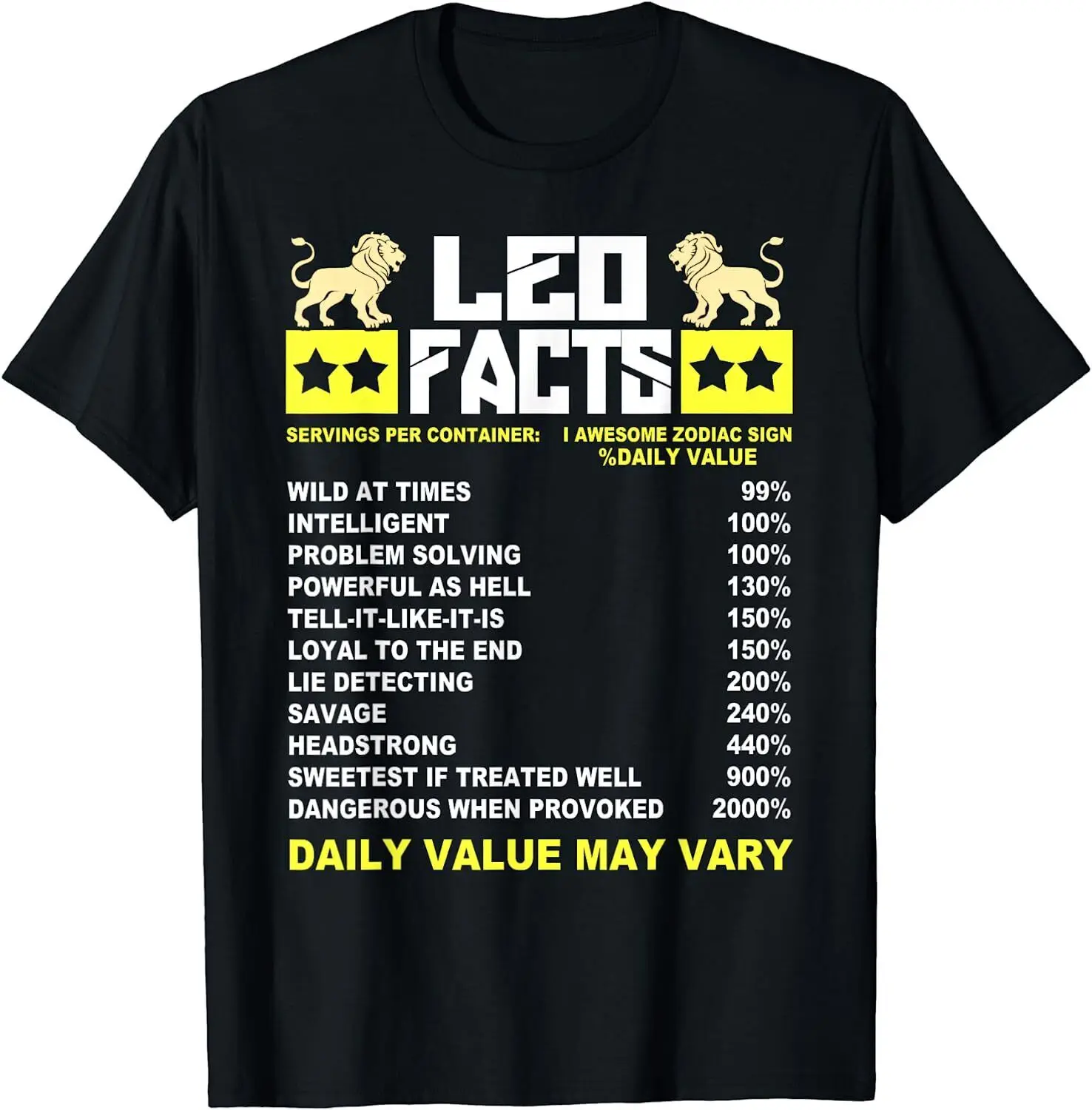 NEW! Funny Leo Zodiac Sign Leo Facts Astrology Birthday T-Shirt