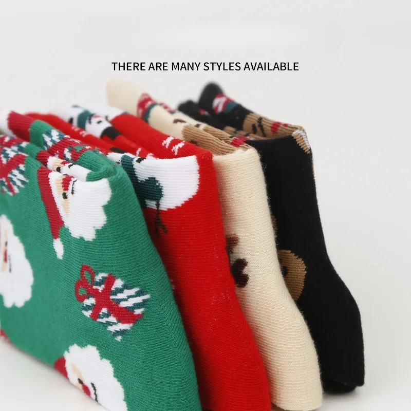 New Autumn-winter Men's and Women's Christmas Stockings, Santa Claus Stockings, Christmas Multi-color Cartoon Cotton Socks
