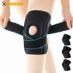 Kniebandage mit seitlichen Stabilisatoren und Patella-Gel-Pads für Meniskusriss-Knieschmerzen ACL MCL Injury Recovery, verstellbare Kniestütze