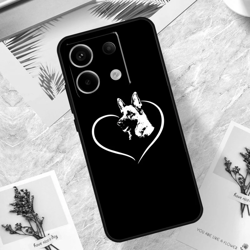 Cartoon German Shepherd Dog Case For Redmi Note 12 9 10 11 13 Pro Plus 9S 10S 11S 12S Cover For Redmi 12 10C 12C 13C