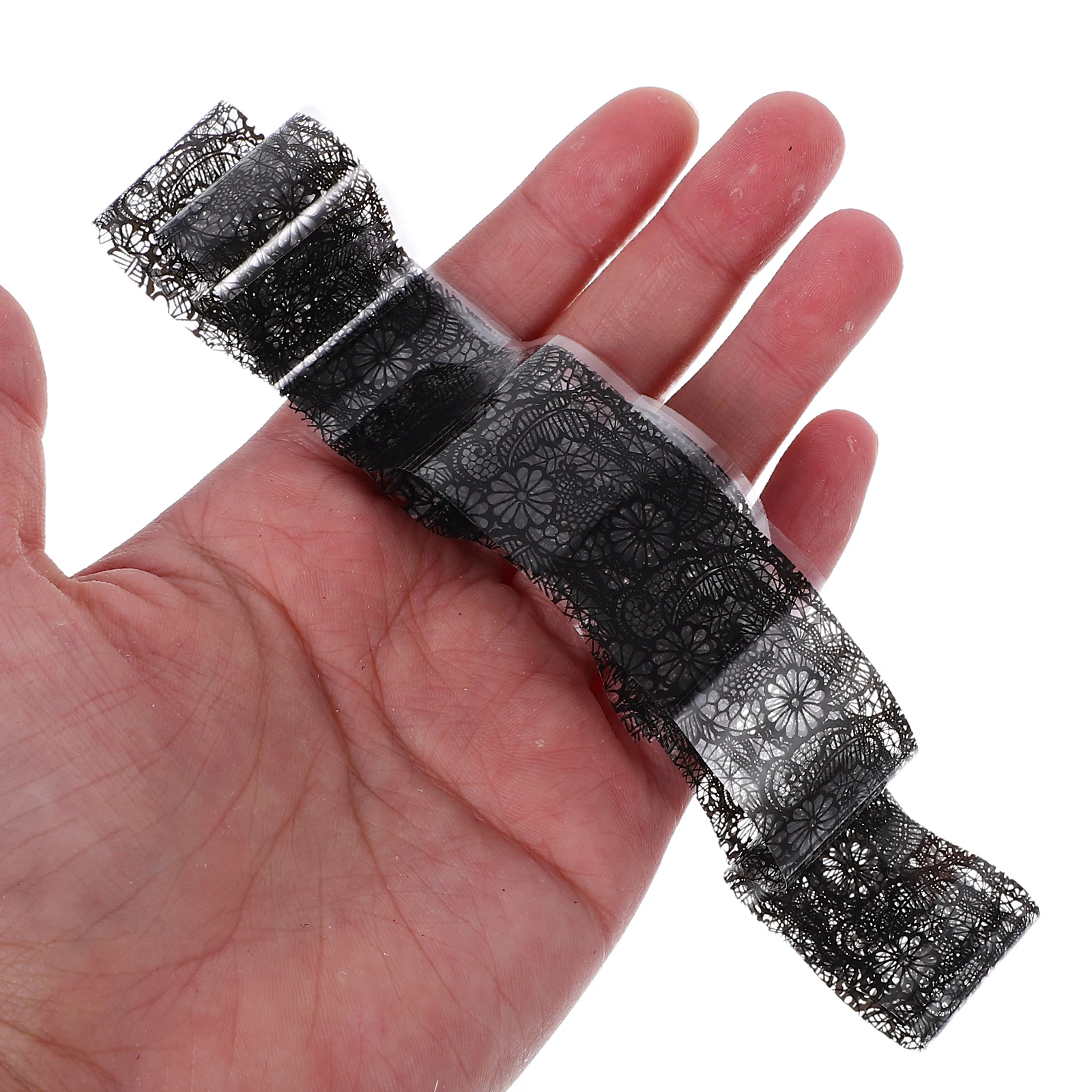 

2 Box 20 Rolls Lace Nail Stickers Black White DIY Manicure Nail Art Transfer Decals for Women Fine Workmanship Press on Foils