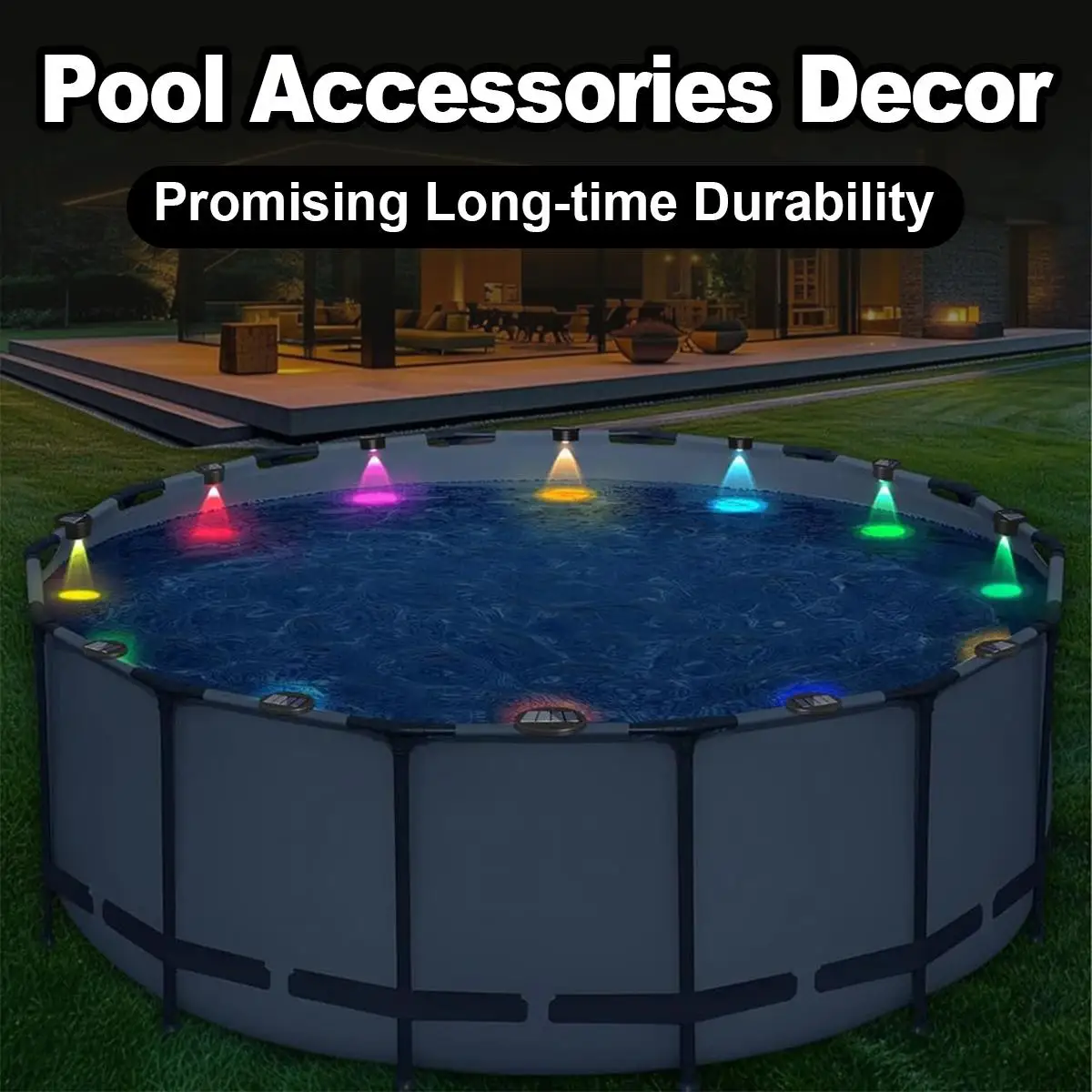 

Solar Swimming Pool Side Led Light Outdoor Underground Deck Landscape Pathway Lighting Lights Garden Stair Step Patio Waterproof