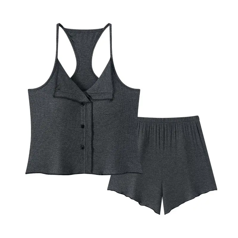 new-integrated-pajamas-with-chest-pads-summer-women's-sexy-suspender-vest-set-modal-large-size-loungewear-can-be-worn-outside