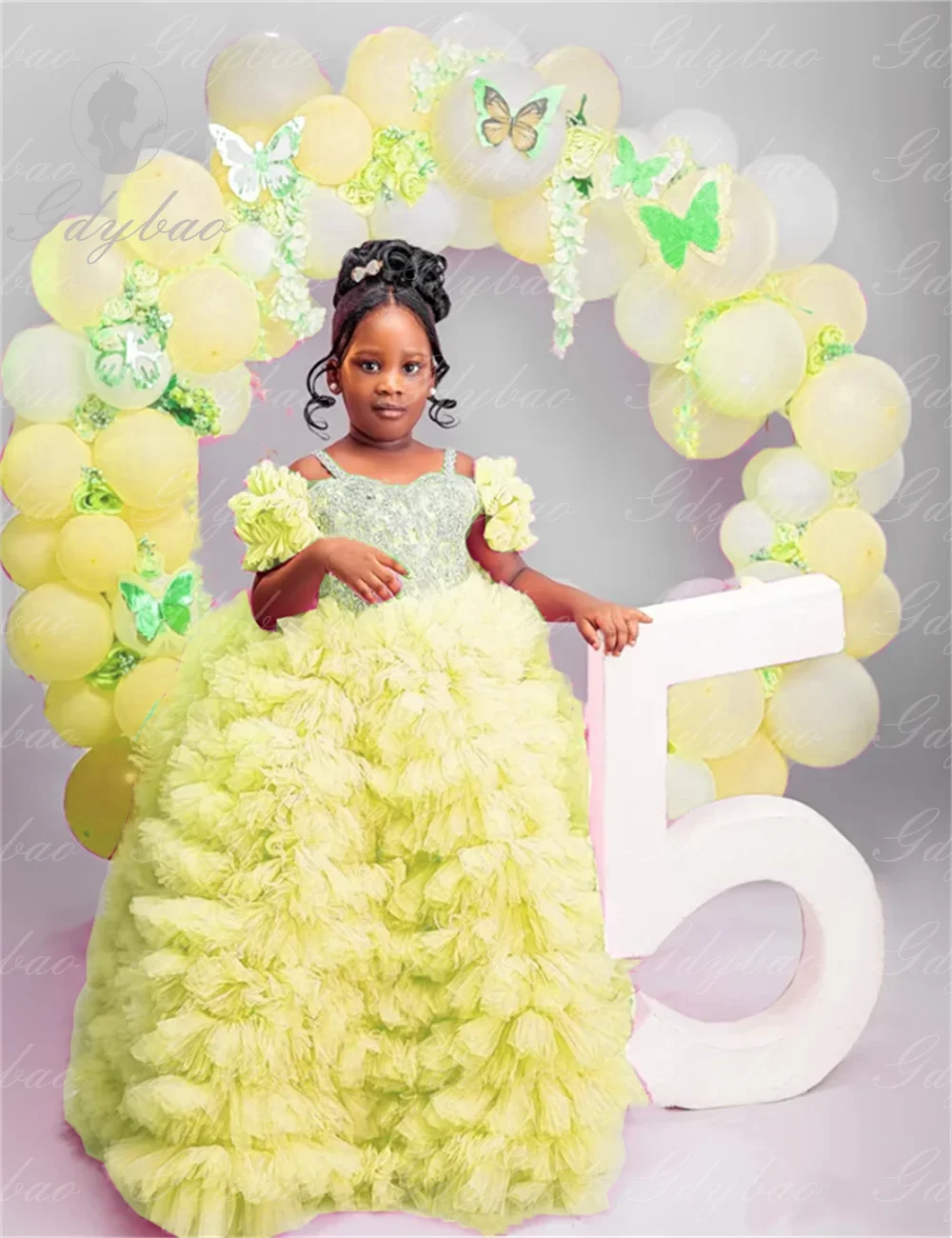 Customized RufflesThin Flower Girl Princess Dress Bow Pink Crystals Rhinestones Beads Pageant Thin Shoulder Strap Cute Birthday