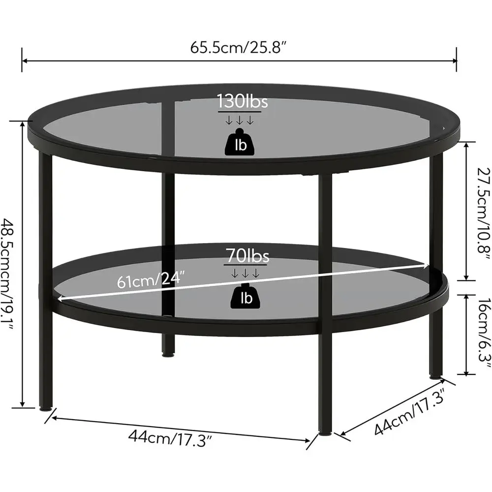 طاولة قهوة زجاجية حديثة من طبقتين مع مساحة تخزين لغرفة المعيشة، و26 طاولة مميزة للمساحات الصغيرة وغرف النوم #2