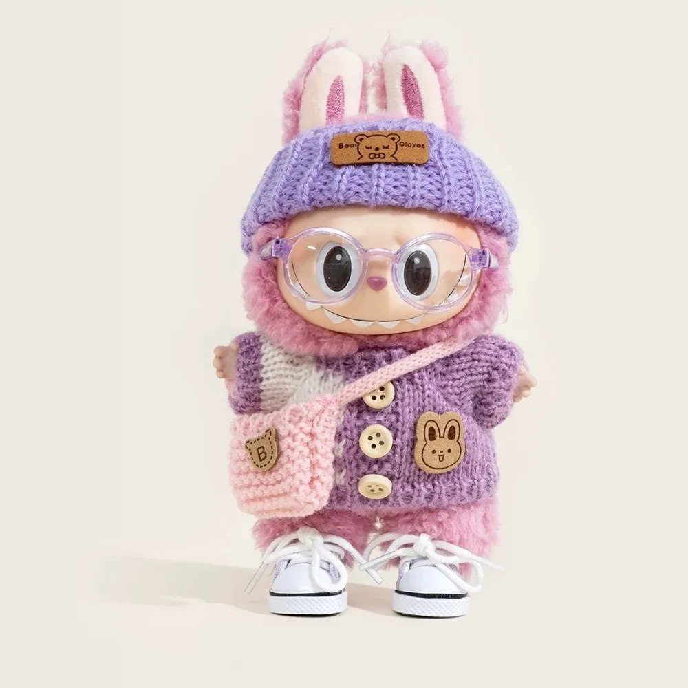 Für 17 cm Plüsch Labubu II Puppen Mini Mode OOTD Nette Overall Kleid set Kleidung Outfit Puppen Zubehör Kleidung Geschenk