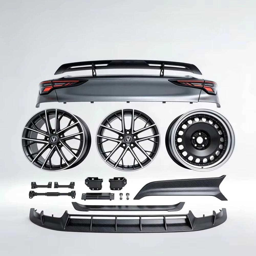 for New Changan UNI-Z Sport Exterior Refit Kit Rear Trunk Spoiler Taillight Wheel Rim Diffuser White Auto Parts