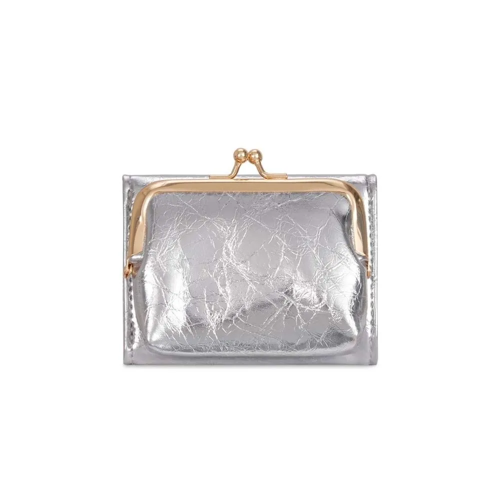 Coin Pouch Portable Kiss Lock Wallet Solid Color Multiple Card Slots 2 in 1 Card Bag Fashion Short Leather Coin Purse Students