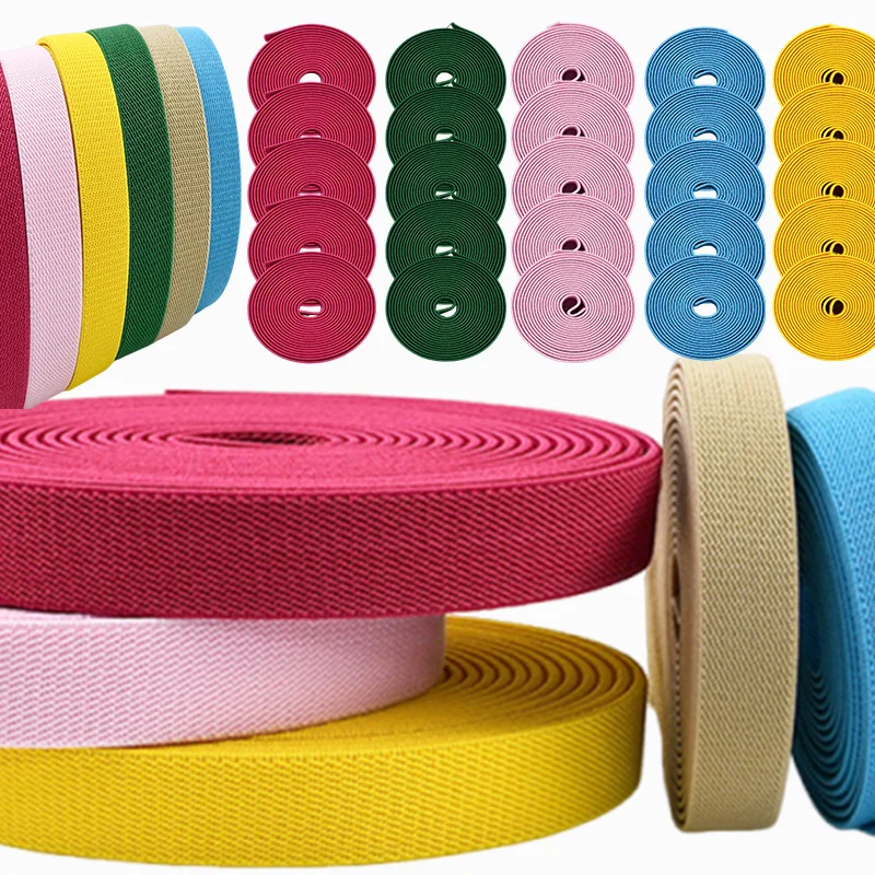 

20/40Meters 10mm Nylon Elastic Band Jeans Pants Waistband Rubber Bands Garment Belt Trimming Stretch Tape DIY Sewing Accessories