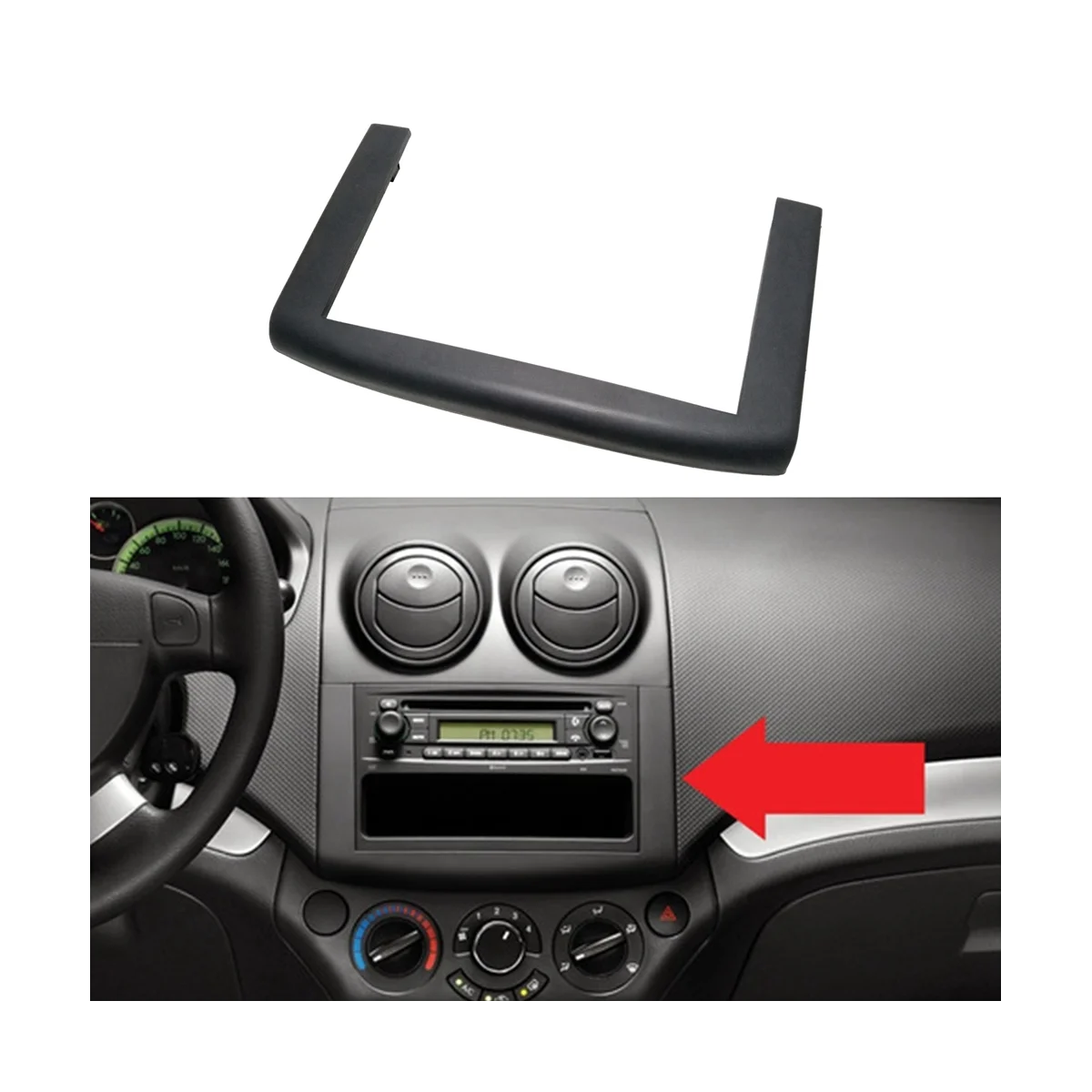 Dashboard Radio Surround Bezel Trim Cover 96652346 for Chevrolet Aveo Lova Mk1 2006-2012