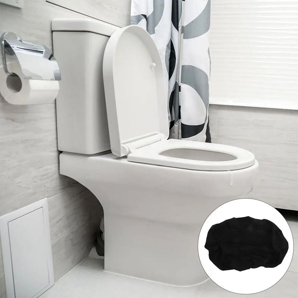 

2Pcs Black Toilet Tank Lid Cover Stretchable Spandex Bathroom Tank Lid Protector Washable Universal Toilet Seat Cover