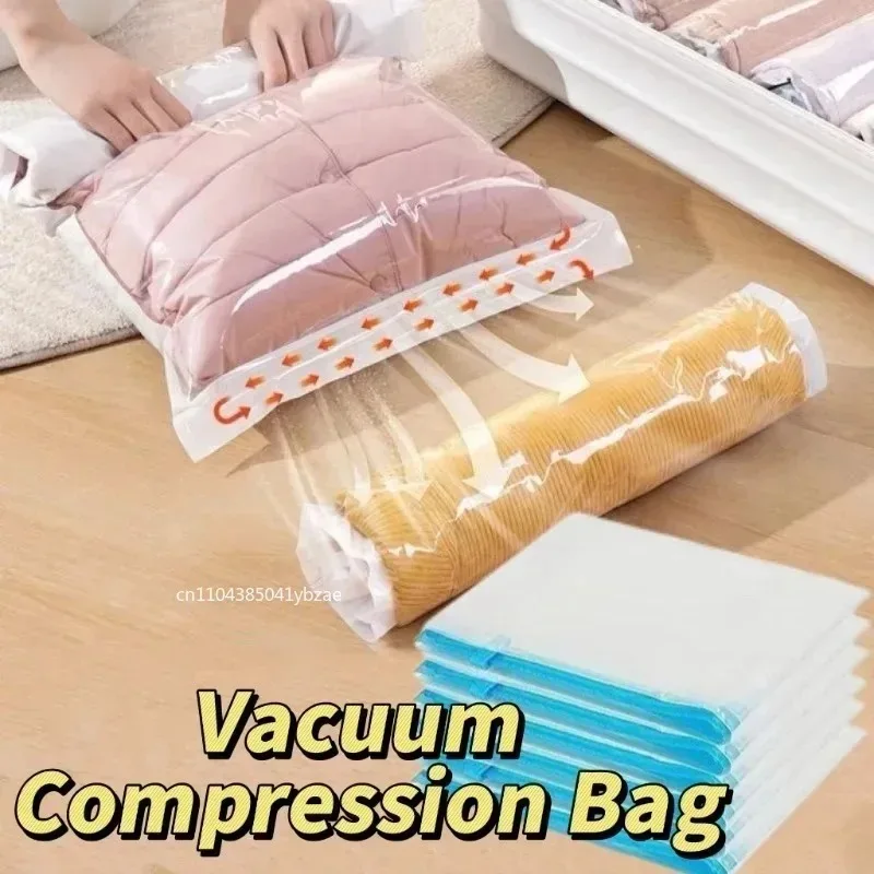 Travel Compression Bags, Roll Up Travel Space Saver Bags for Luggage, Cruise Ship Essentials Cothes, Folding Compressed Bag