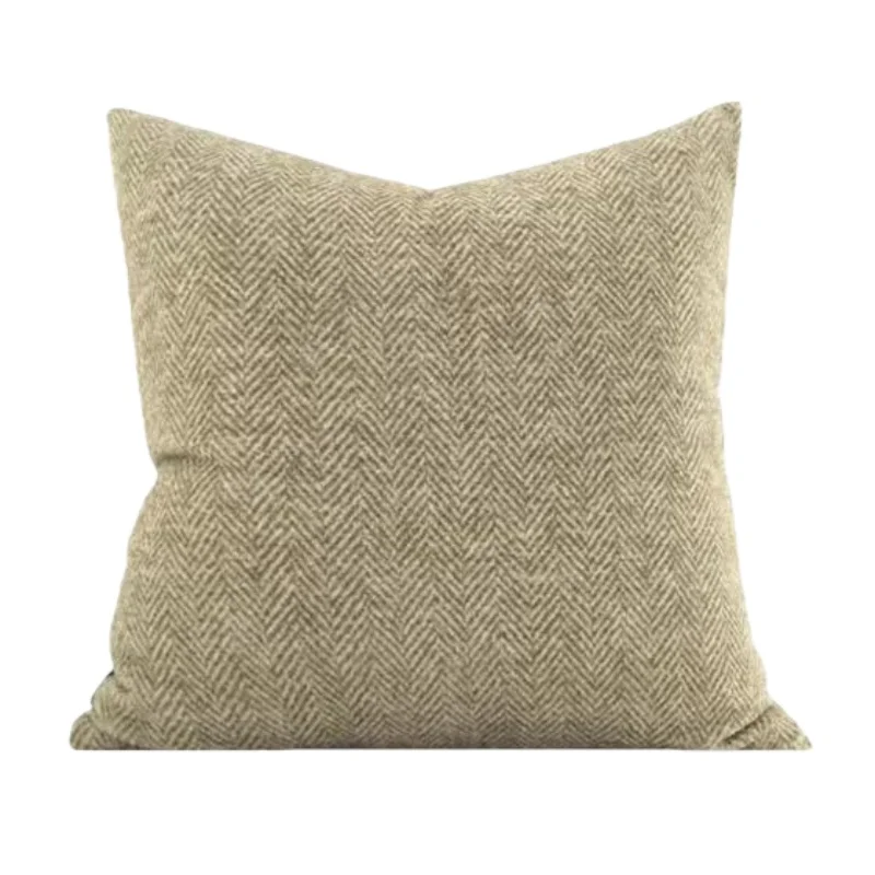 Ivory Brown Herringbone Pillows Luxury Soft Color Cushion Case Modern Simple Decorative Pillow Cover For Sofa Chair Home